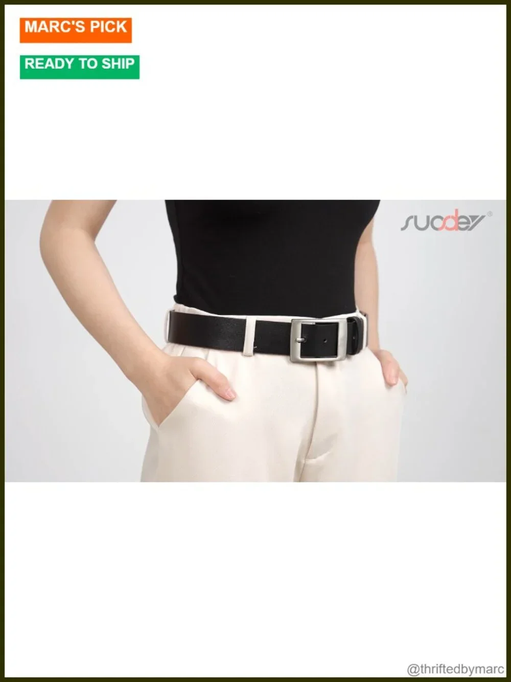 Wide Waist Belt with Pin Buckle 1.5